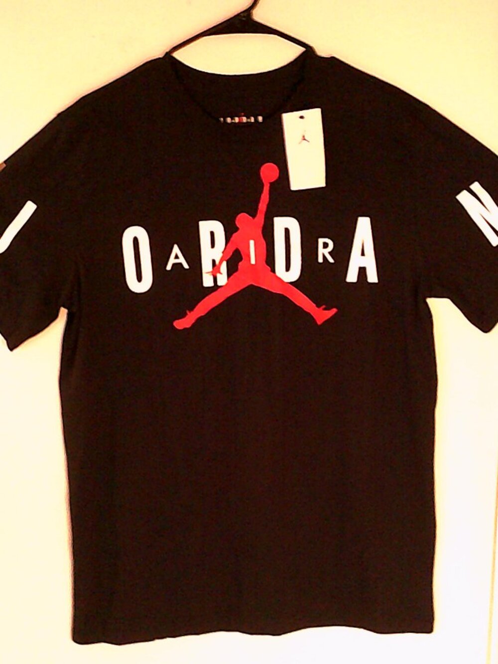 NEW AIR JORDAN "Stretch Tee" MEN'S BLACK RED T-SHIRT MEDIUM DV1445-010